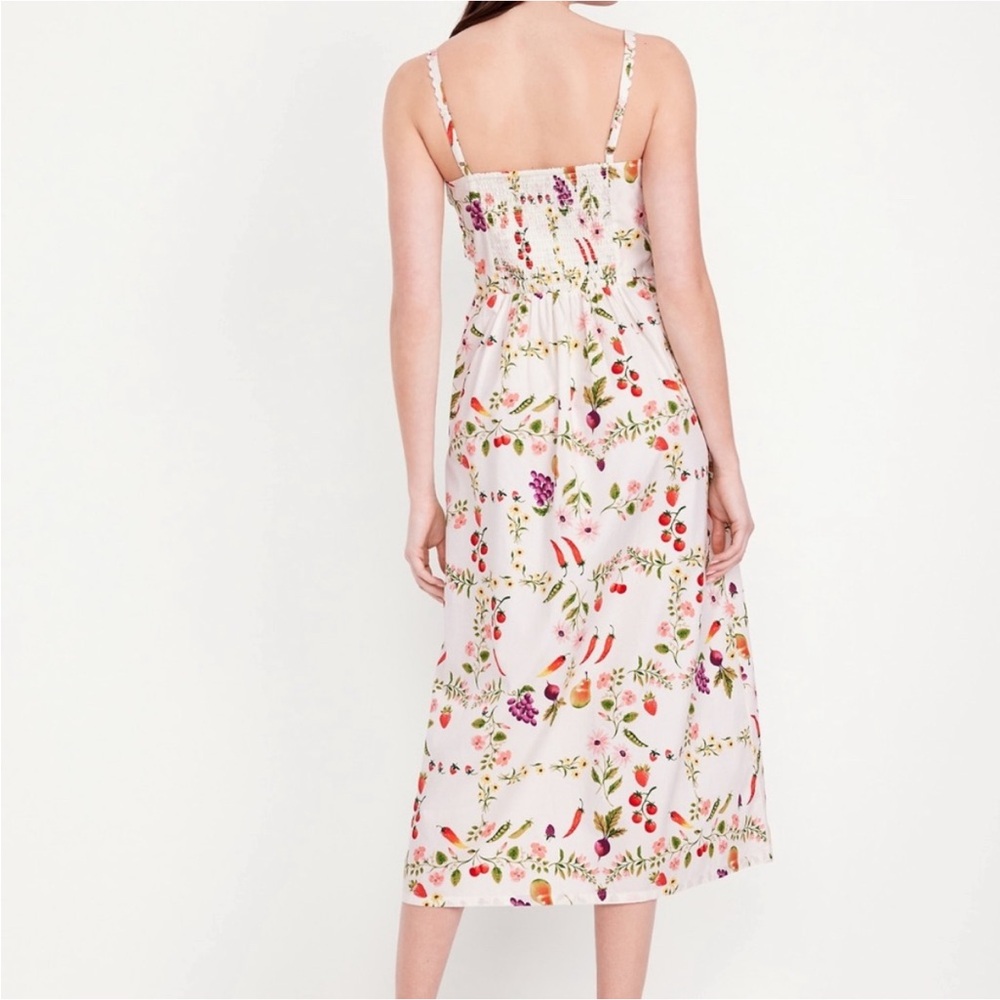 Old Navy Floral Midi Dress - White with Fruit Print - Picture 2 of 8